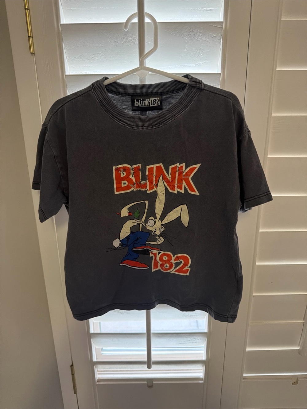 Blink 182 Kids Black Graphic Tee with Bunny Logo